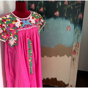 Frances Valentine pink embroidered dress.
